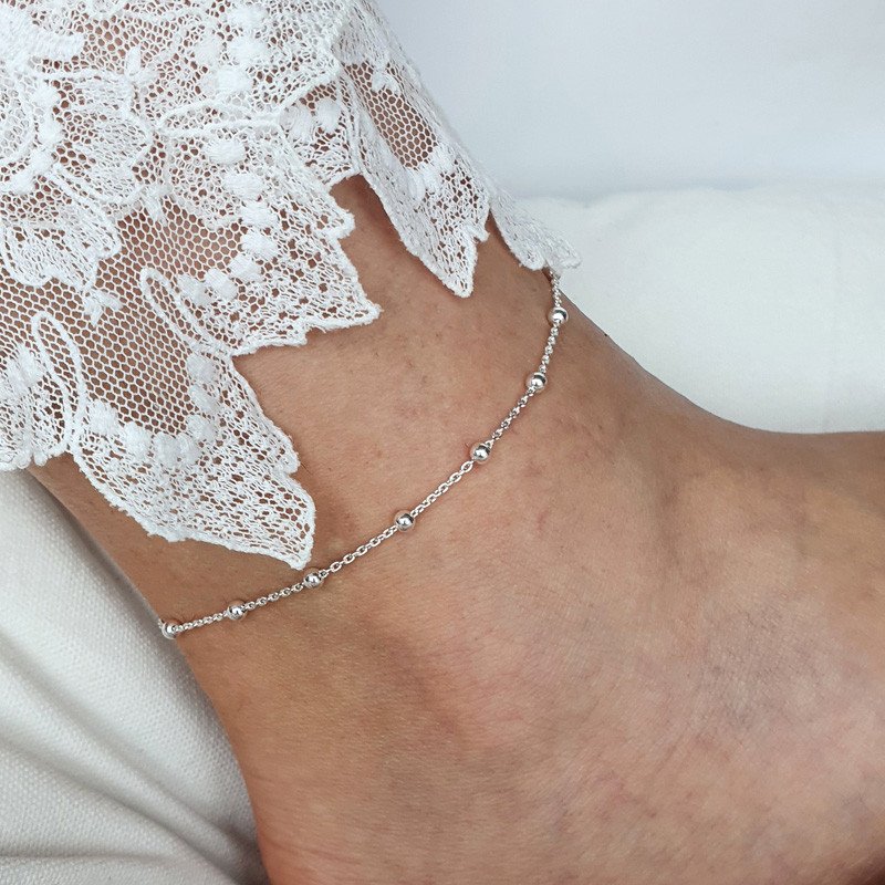 MILA- Fusskettchen 925 Silber vergoldet oder 925 Silber