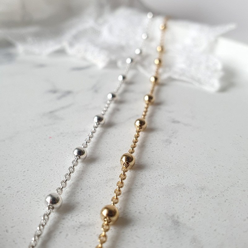 MILA- Fusskettchen 925 Silber vergoldet oder 925 Silber