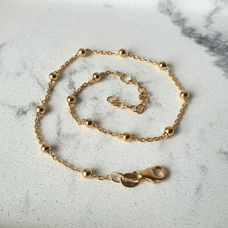 MILA- Fusskettchen 925 Silber vergoldet oder 925 Silber