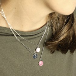 KAYA Cabochon- Kette Edelstahl vergoldet