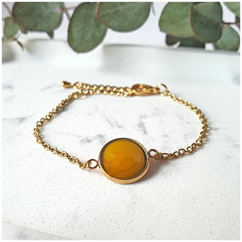 KAYA Cabochon- Armband Edelstahl vergoldet