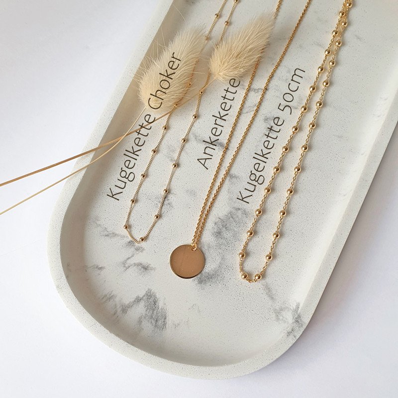 MILA - Personalisierbare Plättchenkette 925 Silber vergoldet