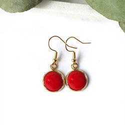 KAYA Cabochon- Ohrringe Edelstahl vergoldet