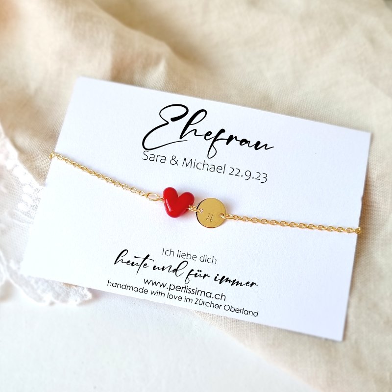 Glücksarmband HOCHZEIT 925 Silber vergoldet