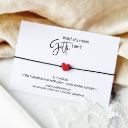 „Willst du mein Gotti sein?“ Armband – Handgefertigt in der Schweiz