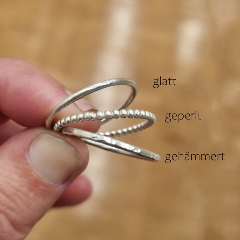 Handgeschmiedete Fingerringe aus 925 Silber – 3 Varianten für jeden Stil