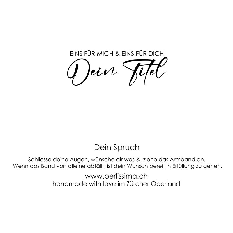 Glücksarmband- Set verschiedene Kartenvarianten