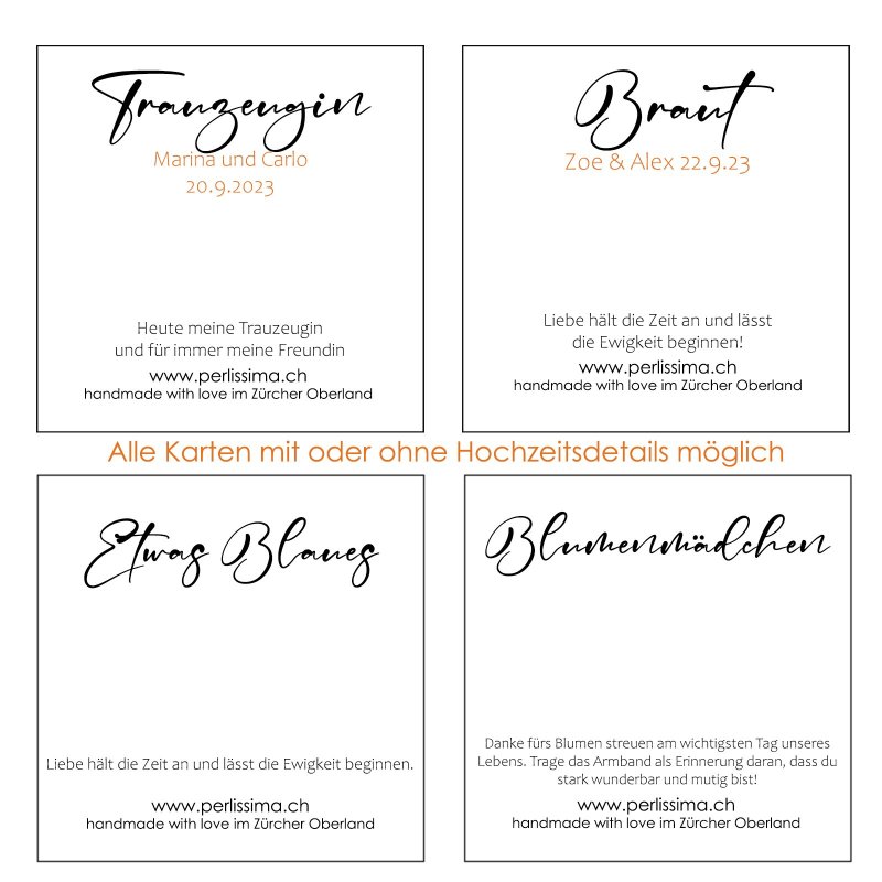 Glücksarmband Hochzeit | Handgemacht Schweiz