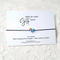 „Willst du mein Gotti sein?“ Armband – Handgefertigt in der Schweiz