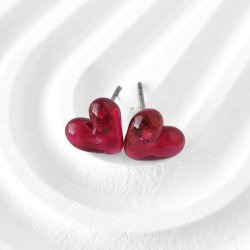 Ohrstecker GlasHERZ – Handgefertigte Herz Ohrringe aus Muranoglas