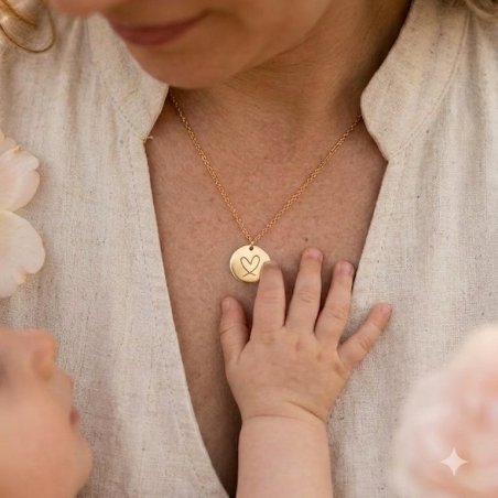 Personalisierte Silberkette 925 Silber vergoldet  mit Name – Herz oder Stern | LINA Perlissima