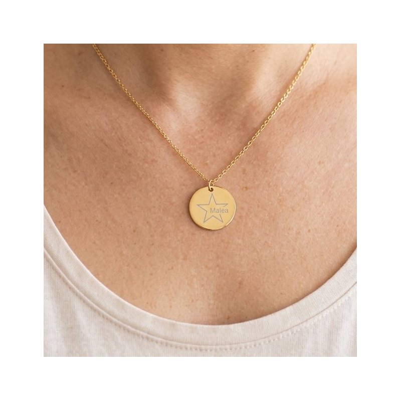 Personalisierte Silberkette 925 Silber vergoldet  mit Name – Herz oder Stern | LINA Perlissima