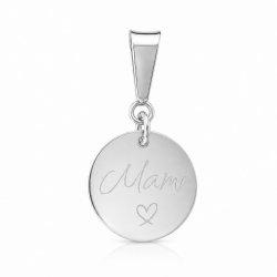 Personalisierbarer Anhänger mit Gravur aus 925 Silber, rundes Plättchen mit Name